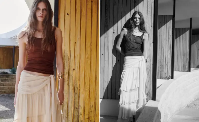 El secreto para un look especial está en esta falda boho con volantes