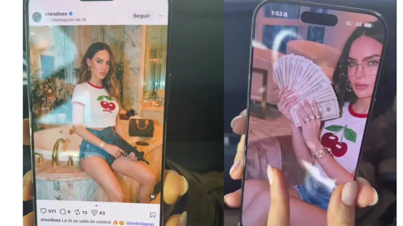 Belinda se burla de imágenes de ella hechas con IA y cuestiona cómo la retratan