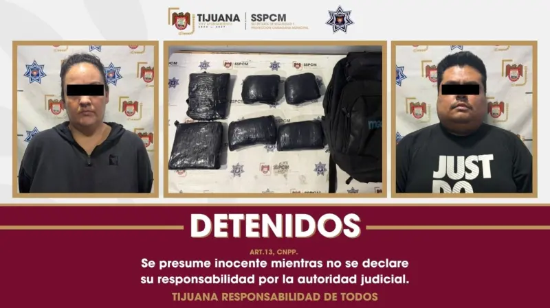 Frustran intento de ‘mula ciega’ en Tijuana; detienen a dos personas con presunta droga en Zona Norte