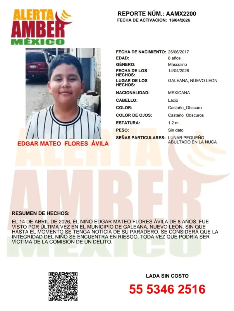 Activan alerta Amber por Edgar Mateo Flores Avila