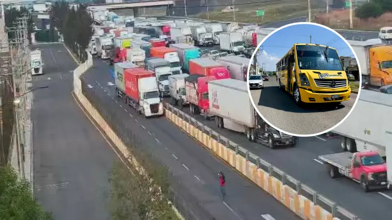 Manifestantes de la 57 retienen transporte comunitario de la ruta M221 durante cierre en Jofrito