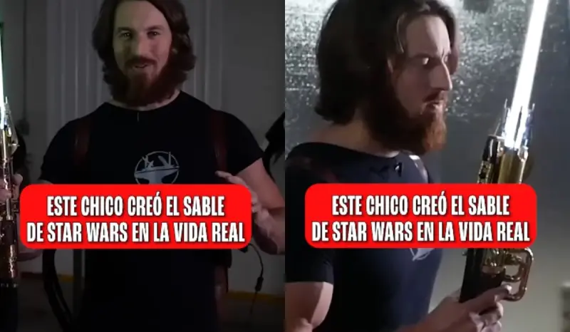 Hombre crea desde cero un lightsaber de Star Wars y se vuelve viral en redes sociales