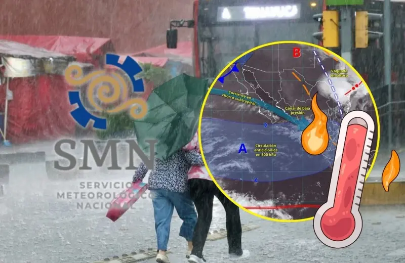 SMN lanza alerta por lluvias intensas, granizo y fuertes vientos mientras continúa la onda de calor