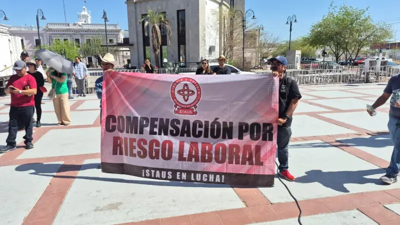 Staus lleva protesta al Poder Judicial con cierre simbólico de instalaciones por conflicto con Unison