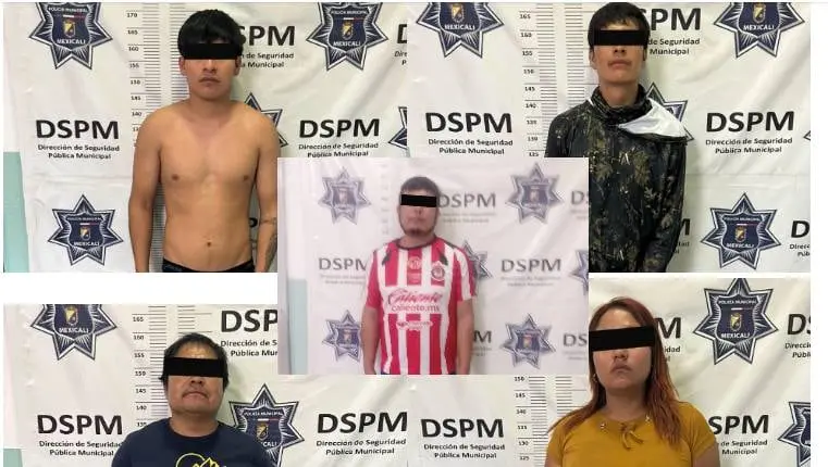 Huyeron de los policías, atacaron al oficial que los detuvo y terminaron seis detenidos en el fraccionamiento Agaves, en Mexicali