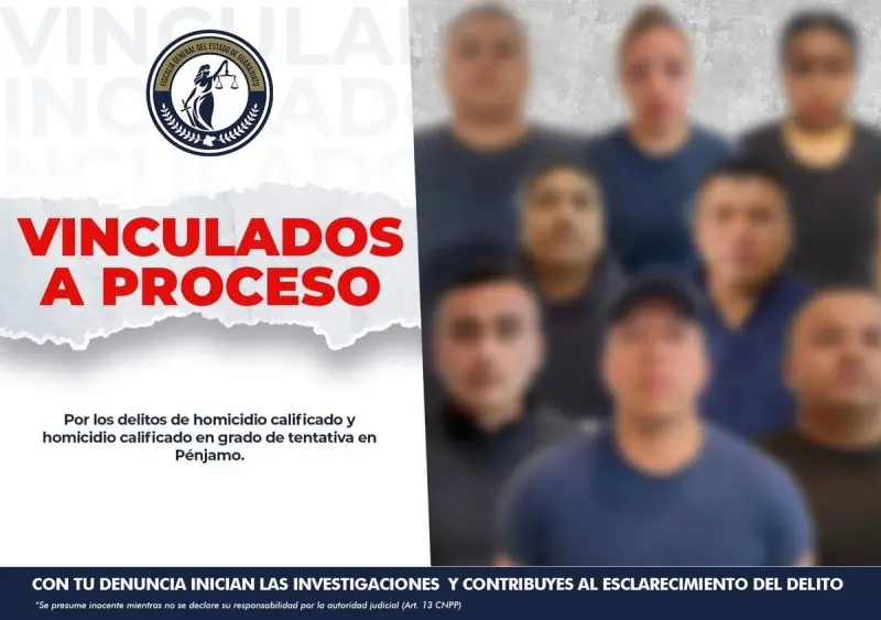 Vinculan a proceso a 8 policías de Pénjamo por colaboración con CJNG