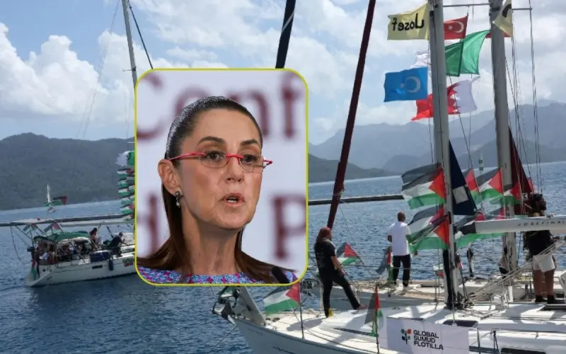 Sheinbaum condena agresión israelí contra la Global Sumud Flotilla y exige respetar derechos humanos tras retención de mexicanas rumbo a Gaza