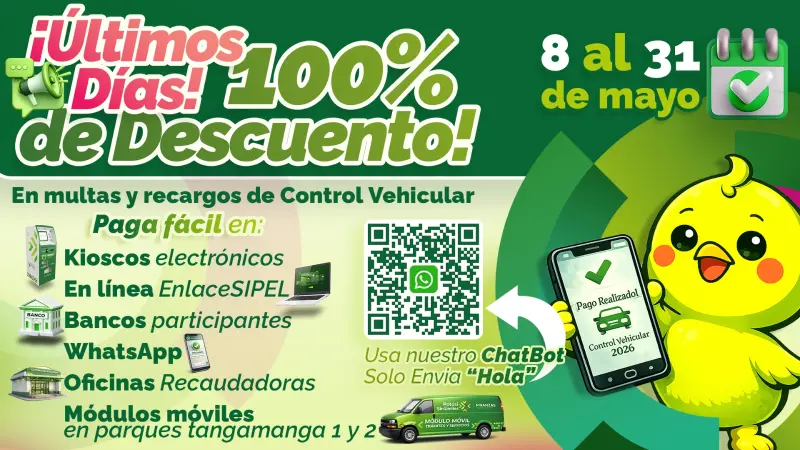 Últimos días para obtener 100% de descuento en multas vehiculares