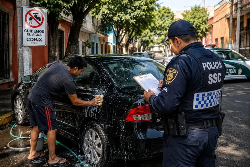Ya es oficial: Estas son las multas que podrían imponerte en CDMX por lavar el auto en vía pública y desperdiciar agua