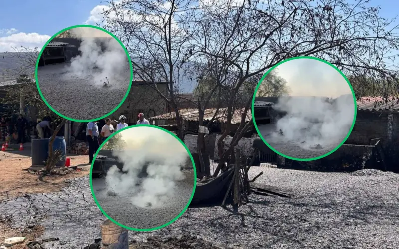 VIDEOS: Aparece un géiser en patio de vivienda en Michoacán; expulsó agua, lodo y vapor en comunidad de Ixtlán de los Hervores