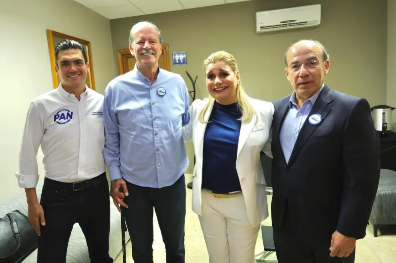 ‘El verdadero enemigo es el crimen organizado’: con mítin, Calderón, Fox y Romero dan su respaldo a Maru Campos