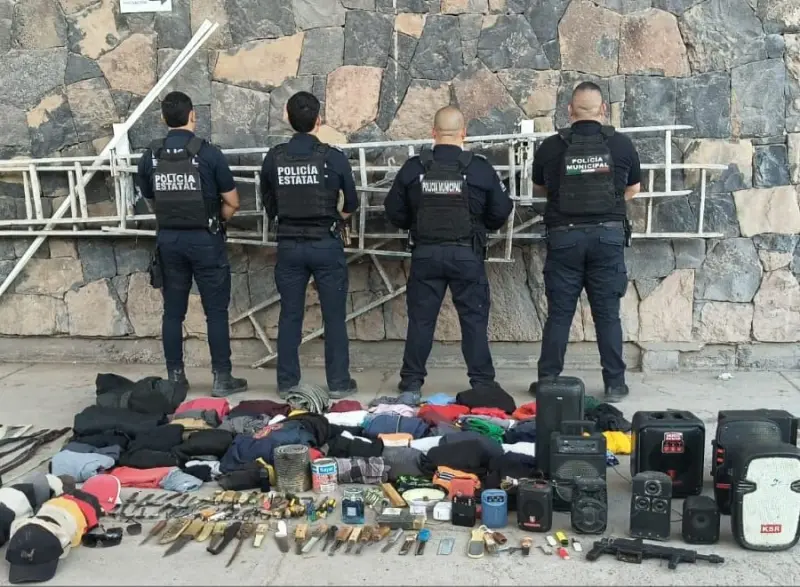 Decomisan bocinas, armas blancas y otros objetos en revisión del Cereso de Cajeme
