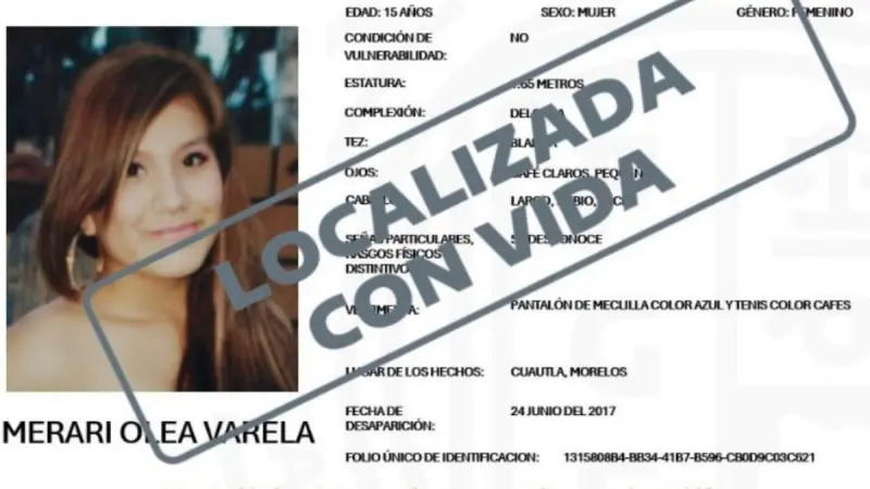 ¡Después de 9 años! Encuentran con vida a Merari Olea Varela; la joven desapareció en 2017 en Morelos