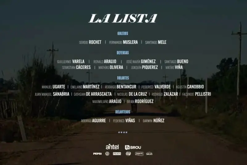 Uruguay devela a sus 26 convocados para el Mundial