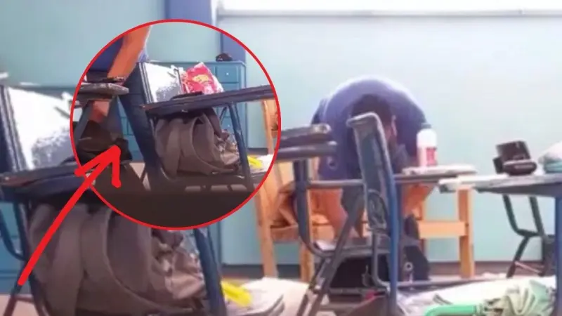 ¡Indignante! Captan a maestro de Ética y Valores robando a sus alumnos dentro del salón de clases