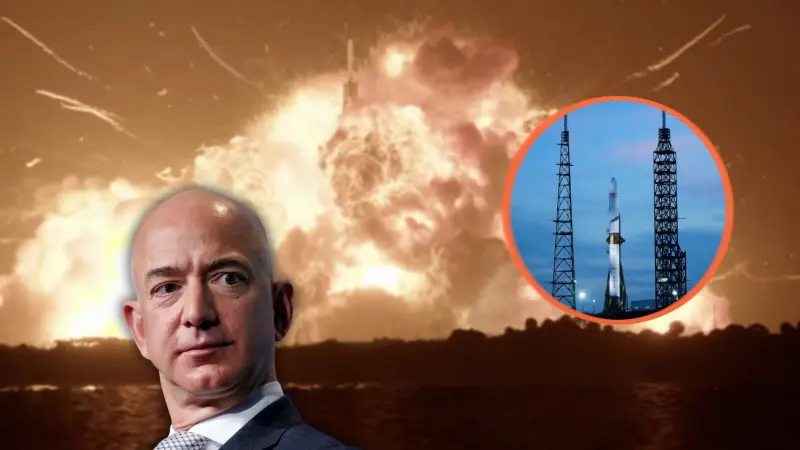 Explotó en tierra el cohete con el que Jeff Bezos quería ganarle la carrera espacial a Elon Musk: la bola de fuego en Cabo Cañaveral se vio desde la playa y sacudió casas enteras