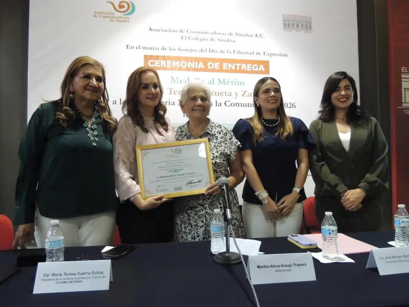 Reconocen la trayectoria de Martha Alicia Araujo con la Medalla al Mérito ‘María Teresa Zazueta y Zazueta’