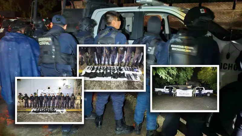 Detienen a nueve falsos elementos de la Guardia Civil en Michoacán; portaban armas y camionetas con logos