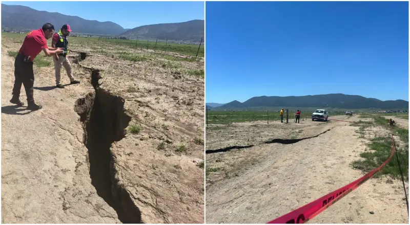 Autoridades monitorean enorme grieta de 200 metros en Arteaga, Coahuila