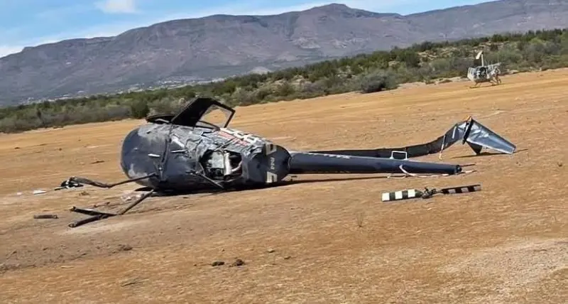 Cae helicóptero de apoyo en Baja 500; hay 2 heridos