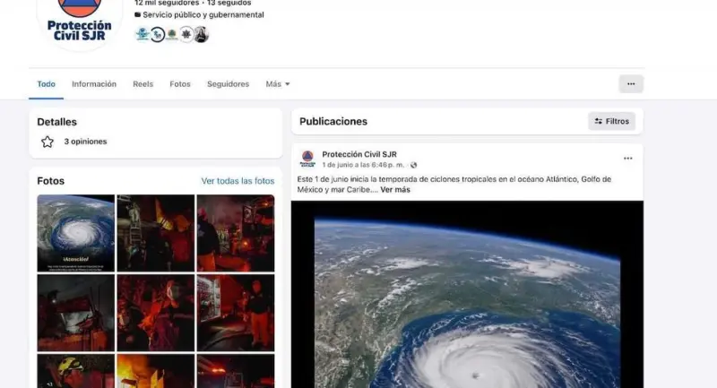 Protección Civil SJR mantiene sin actualizar su pronóstico de lluvias en redes