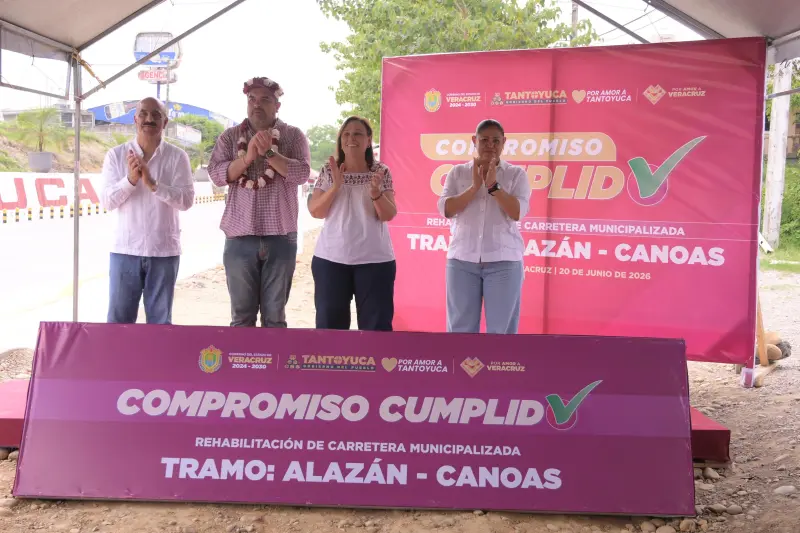 Cumplen Sheinbaum y Nahle compromiso con la carretera federal 127