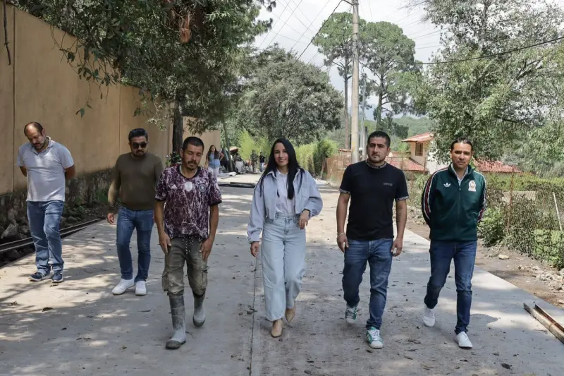 Supervisa Michelle Núñez avance de obra vial en Mesa de Jaimes