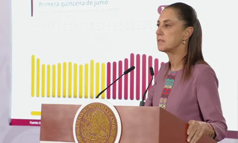 Presume Sheinbaum caída de la inflación