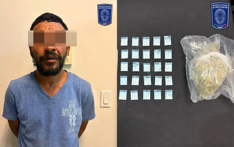 Lo capturan con dosis de mariguana y cocaína