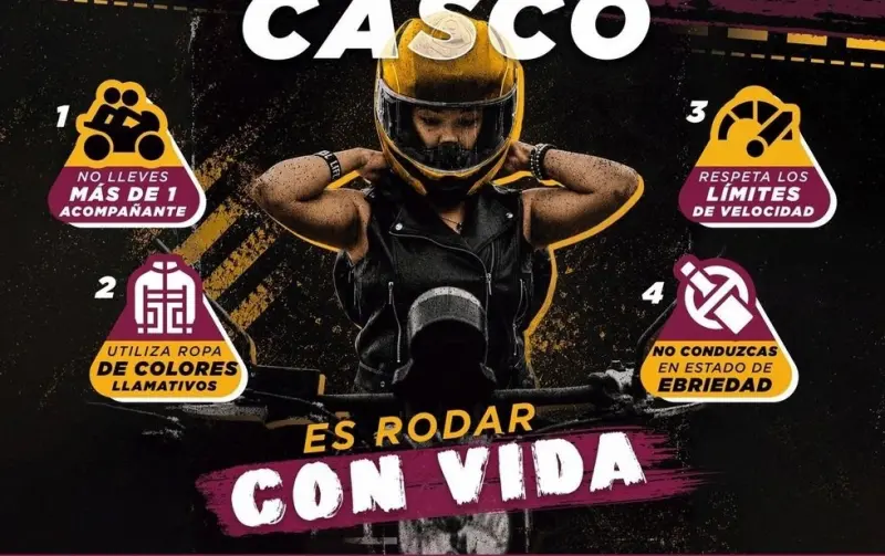 Realizarán rodada para promover el uso del casco entre motociclistas