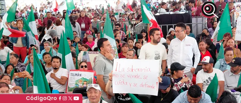 En Querétaro, asisten a transmisión de mensaje por segundo año de triunfo de Claudia Sheinbaum