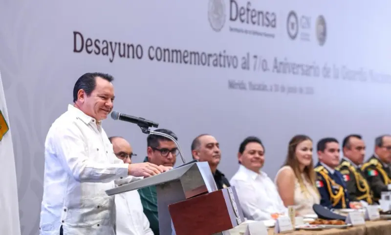 GN cumple 7años:Díaz Mena destaca coordinación con Sheinbaum en Yucatán