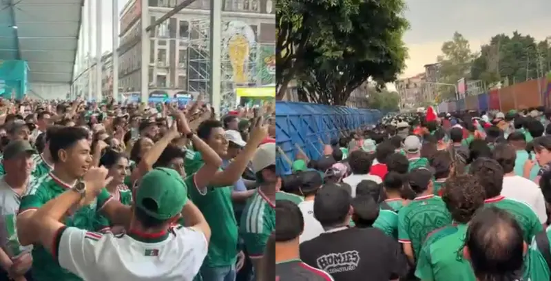 Aficionado sufre aparatosa caída en el Fan Fest del Mundial en el Zócalo capitalino