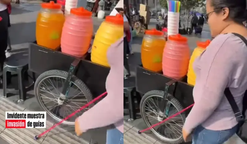 “Esa gente ni sabe para qué sirven; falta empatía y educación” Joven y su familiar con discapacidad visual exhiben cómo puestos y vendedores ambulantes obstruyen las guías podotáctiles en la Ciudad de México y generan reflexión en redes sociales