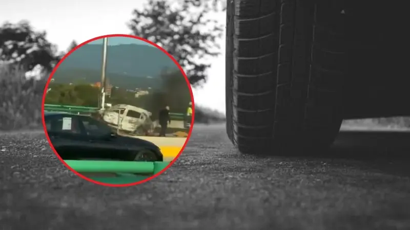 VIDEO: Conductor pierde el control y termina calcinado tras fuerte accidente en Periférico