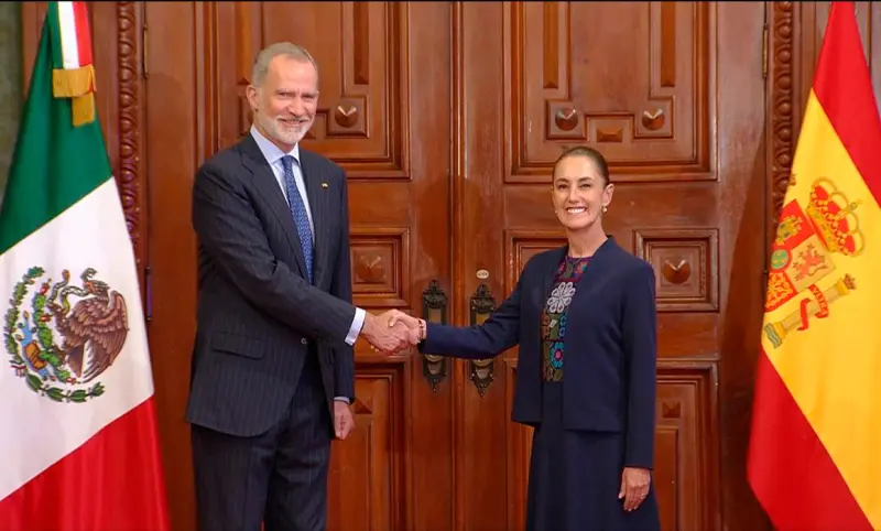 Recibe Sheinbaum al Rey Felipe VI de España