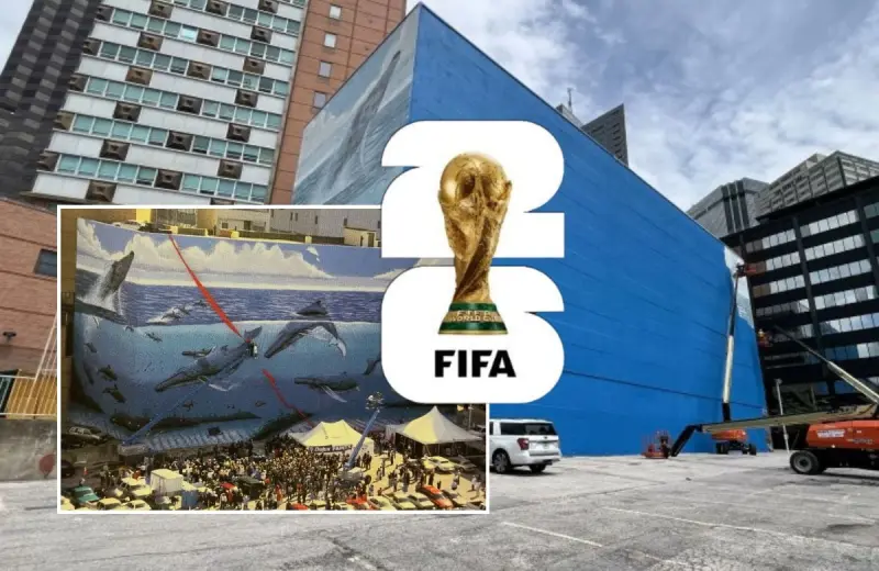 Artista demanda a FIFA por 25 millones de dólares tras borrar su mural de ballenas, dedicado a la conservación marina, para promover el Mundial 2026 en Dallas; la obra tenía 27 años