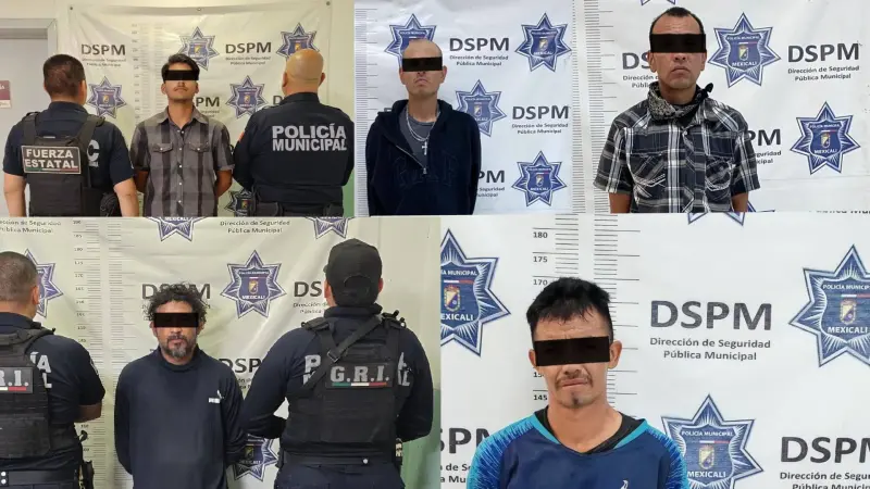 Caen cinco hombres con metanfetamina en distintos puntos de Mexicali
