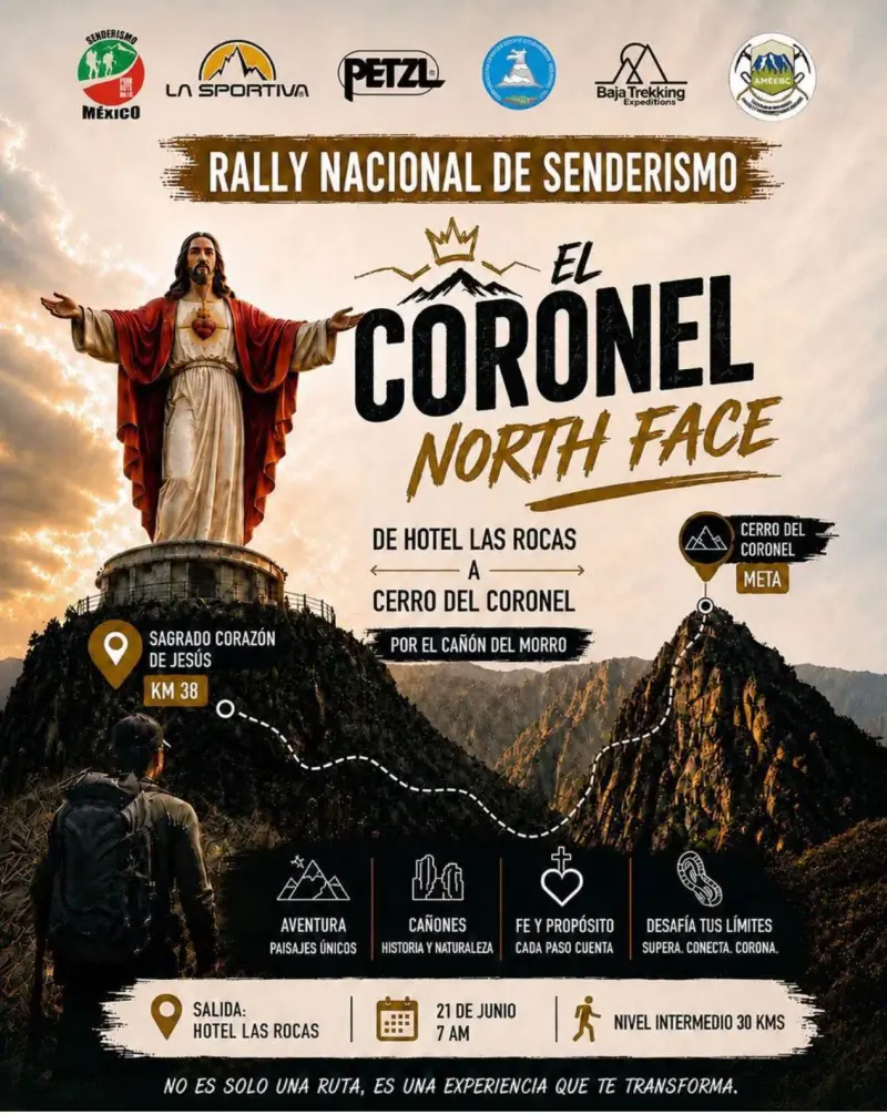 Convocan al Rally Nacional de Senderismo 2026 en el Cerro El Coronel