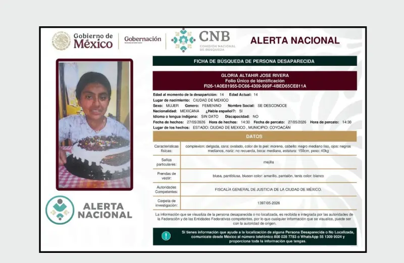 Familiares bloquearon el Eje 3 Oriente en CDMX para exigir la aparición de Gloria Altahir, adolescente desaparecida desde el 27 de mayo