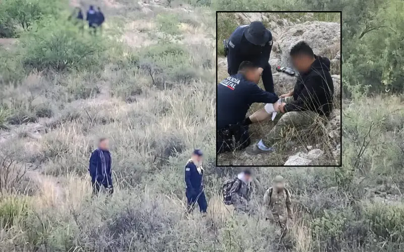 Policías estatales rescatan a inmigrante mexicano tras caer del muro fronterizo