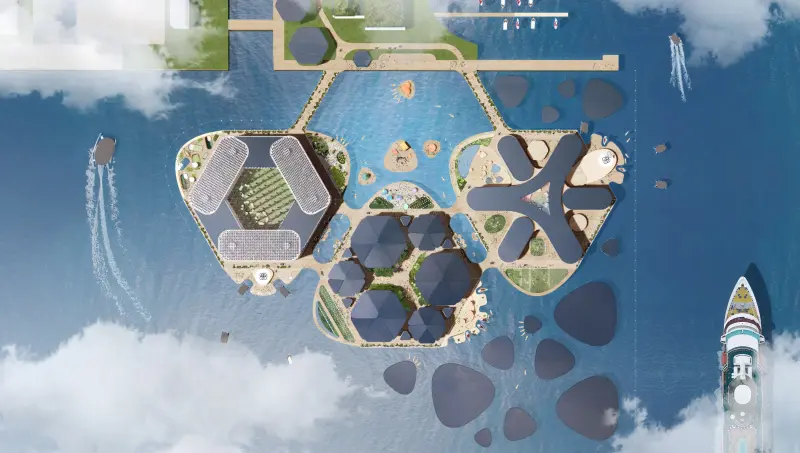 La nueva ciudad flotante respaldada por la ONU para resistir el cambio climático