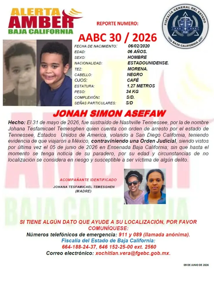Activan alerta Amber por Jonah Simon Asefaw de 6 años de edad