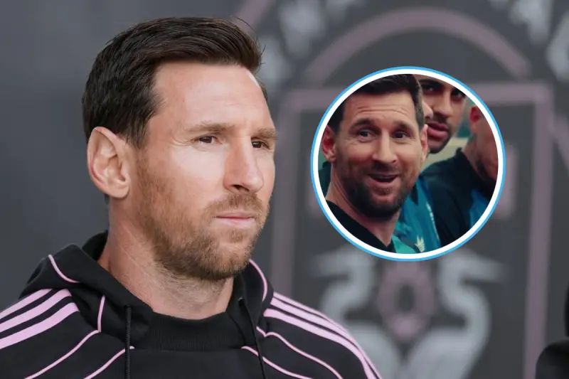 Messi rompe en risa tras error en estadio: ponen “Bombón Asesino” en vez del himno de Argentina