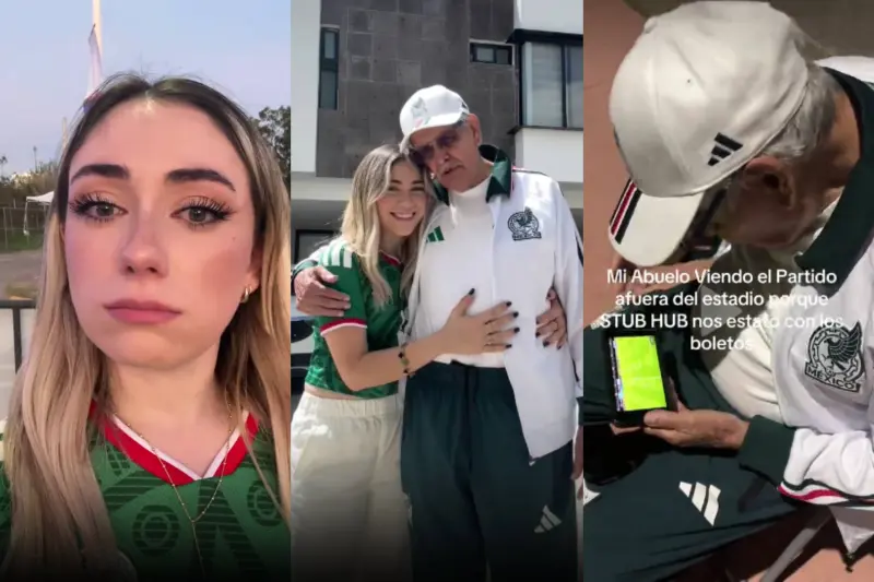 La historia más triste del Mundial: Abuelito de 90 años y su nieta viajan de EEUU a México para ver a la Selección Mexicana, pero descubren que sus boletos eran falsos tras haber gastado cerca de 87 mil pesos y terminan viendo el partido en el celular
