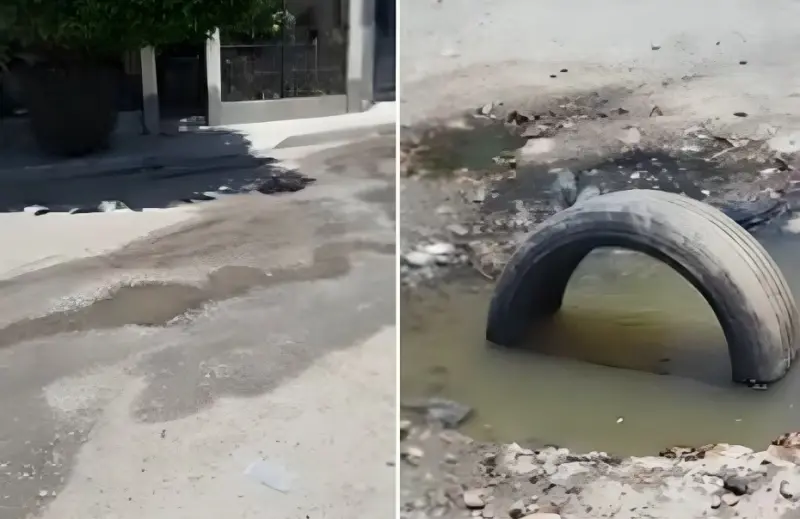 Fuga de drenaje en colonia Insurgentes causa problemas de salud a vecinos y reduce clientela de negocios