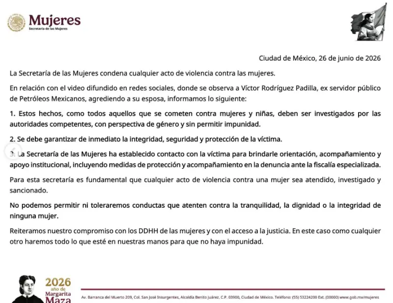 Condena Mujeres agresión de exdirector de Pemex