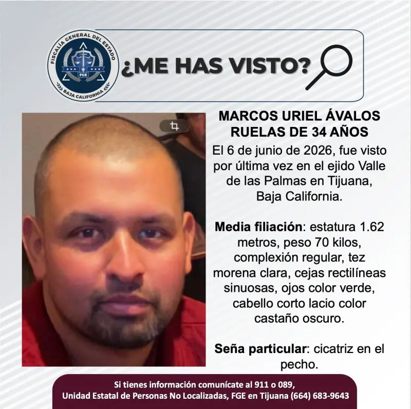 Se busca a Marcos Uriel Ávalos Ruelas de 34 años