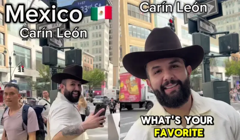 “Le dijo que era su fan y hasta habló español para el influencer” Carín León se encuentra en Nueva York con el creador de contenido famoso por preguntar: “What do you do for a living?”