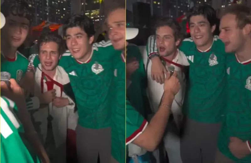 Entre festejos y alcohol, aficionado mexicano sorprende con mensaje sobre desaparecidos tras triunfo ante Corea (VIDEO)